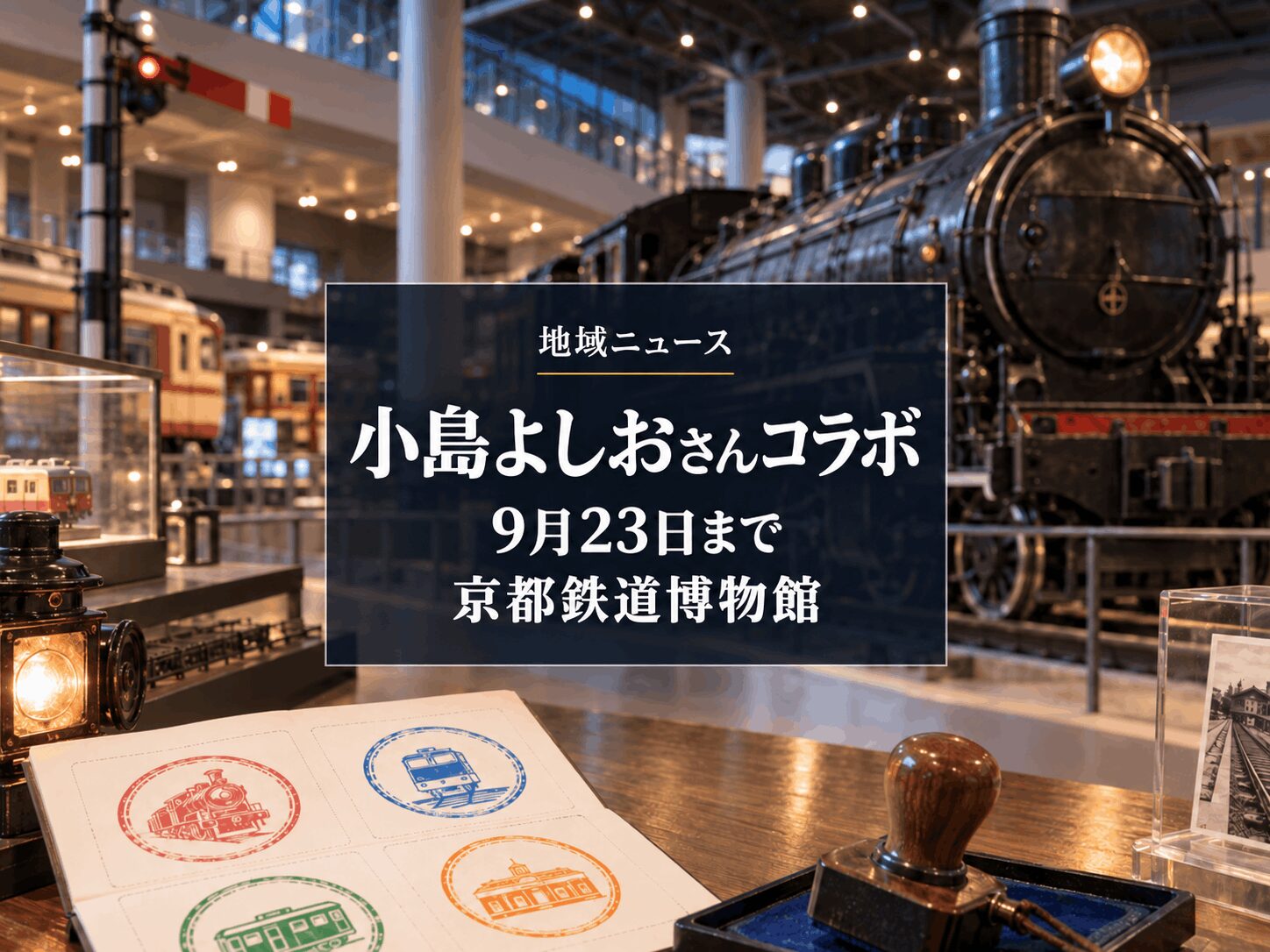 【9月23日(水・祝)まで】京都鉄道博物館で小島よしおさんコラボ｜スタンプラリーと500系上映