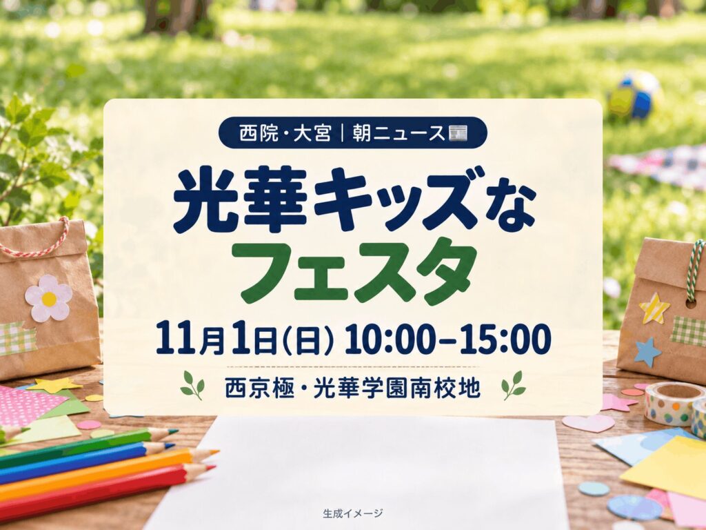 【11月1日(日)｜西京極】親子で遊ぶ「光華キッズなフェスタ」開催